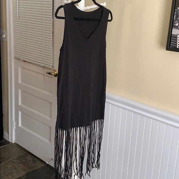 Black Fringe Dress - Picture 1 of 4